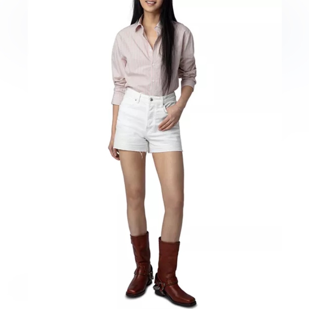 Zadig & Voltaire Sydna Raye Cool Cat Cotton Shirt NET's Tags Sz S Girlhood Core - Picture 5 of 15